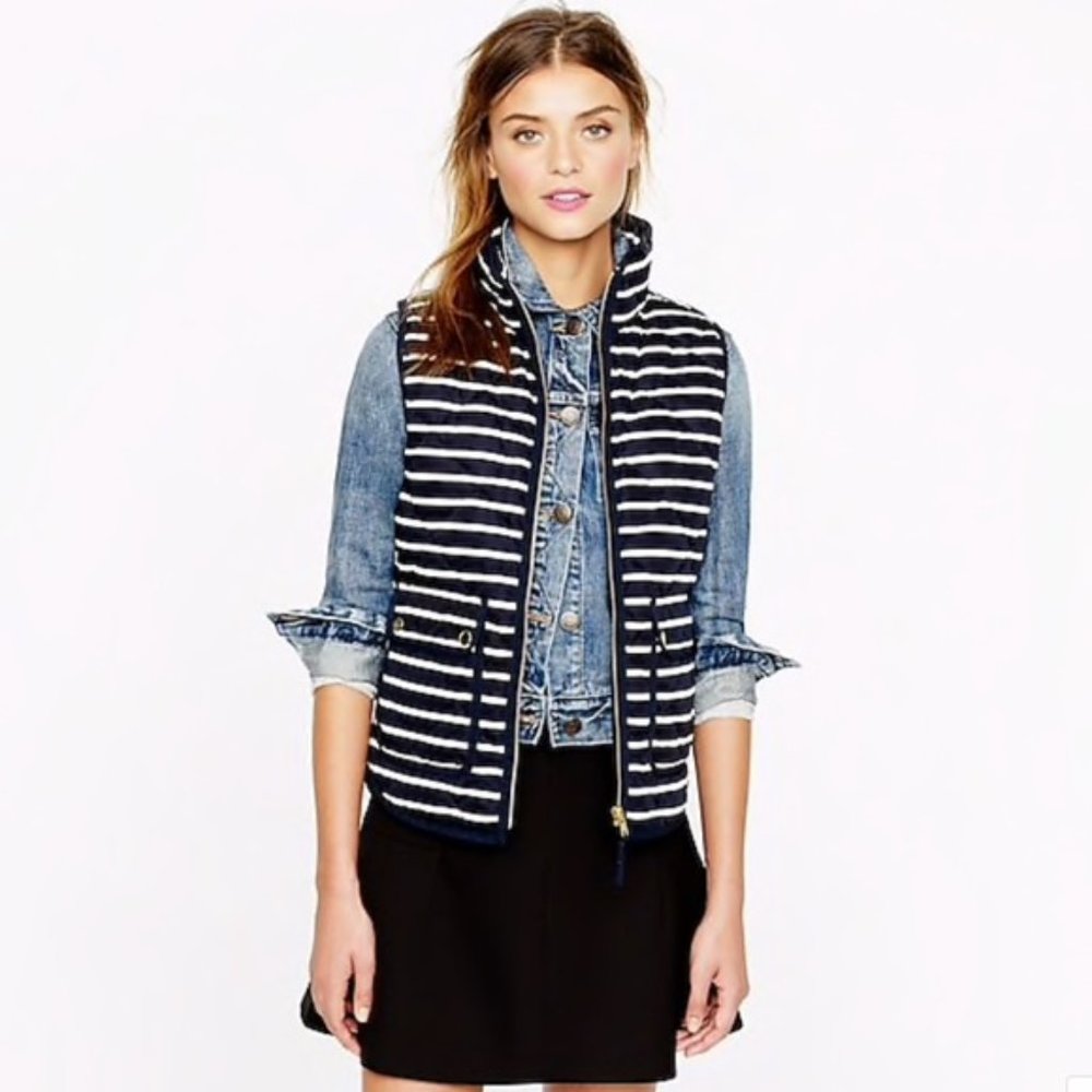 J. Crew Excursion Quilted Vest in Stripe